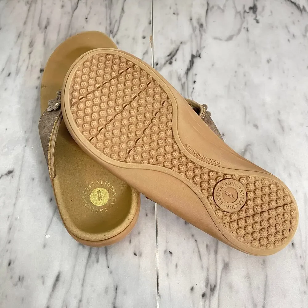 Revitalign Yumi Hampton Bronze Orthotic Thong Sandals Women’s 8W Comfort NWT - Picture 5 of 7